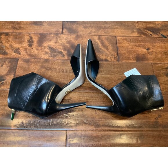 Tamara Mellon Black Leather Asymmetrical Pointed Toe Ankle, Size 40.5 IT /9.5 US - Picture 7 of 9